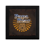 Cool Papa Bear, Brown/Blue/Gold Dad Gift Trinket Boxes