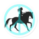 Cool peace symbol horse rider