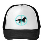 Cool peace symbol horse trucker hat