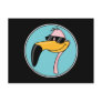 cool pink flamingo in sunglasses postcard
