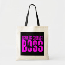 Cool Pink Gifts for Bosses : Worlds Coolest Boss Canvas Bag