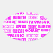 Cool Pink Modern Design 4 Grandmothers  Positives Sticker