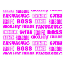 Cool Pink Modern Design for Bosses  Positive Words Post Card