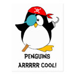 Cool Pirate Penguin Post Cards