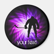 Cool Purple Hockey Refrigerator Magnet