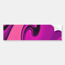 Cool Purple Pink Wave Abstract Art Design Bumper Stickers