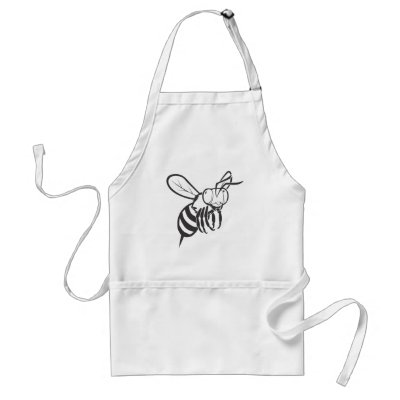 Cool Queen Bee Outline Cartoon Shirt Aprons by graphicdesigner