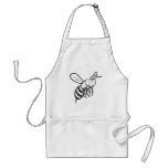 Cool Queen Bee Outline Cartoon Shirt aprons