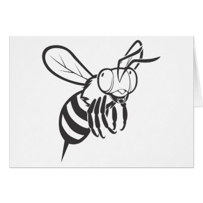 Cool Queen Bee Outline Cartoon Shirt Cards by graphicdesigner