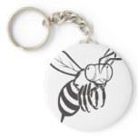Cool Queen Bee Outline Cartoon Shirt Keychain