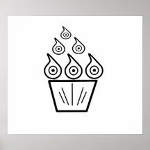 Cool raindrop cupcake pattern posters