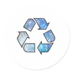 Cool Recycling Symbol Round Stickers