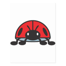 Cool Red Ladybug Cartoon Postcard