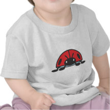 Cool Red Ladybug Cartoon T-shirt