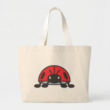 Cool Red Ladybug Cartoon Tote Bag