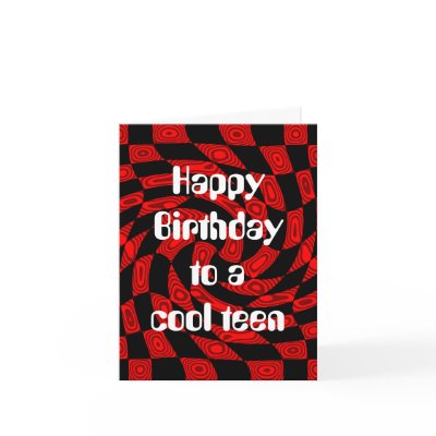 Cool red punk abstract birthday for teens greeting cards by TheHopefulRomantic
