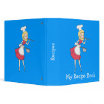 Cool Retro Blonde Girl Chef Art Recipe Binder