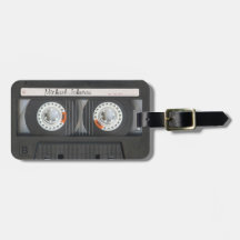 Cool retro cassette mix-tape bag tags