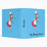 Cool Retro Chef Recipe Binder Personalized