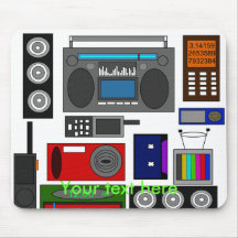 Cool retro electronics jumble mousepad