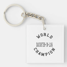 Cool Retro World Champion Daughter in Law Acrylic Key Chain