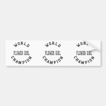 Cool Retro World Champion Flower Girl Bumper Sticker