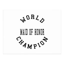 Cool Retro World Champion Maid of Honor Post Cards