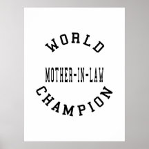 Cool Retro World Champion Mother in Law Print