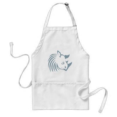 Cool Rhinoceros Swish Logo Icon Style Apron by graphicdesigner
