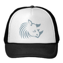 Cool Rhinoceros Swish Logo Icon Style Mesh Hat