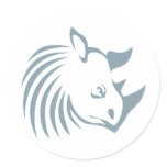 Cool Rhinoceros Swish Logo Icon Style stickers