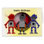 Cool Robots Birthday Wishes Greeting Card