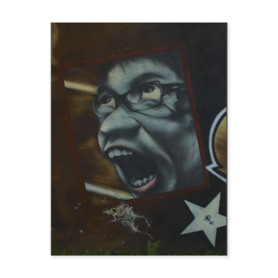 Cool Scream Graffiti Face Post Cards by OutOfLimits