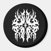 Cool Simple Elegant Classic Black White Tribal Magnets