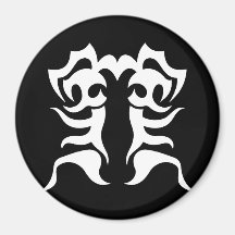 Cool Simple Elegant Classic Black White Tribal Magnets