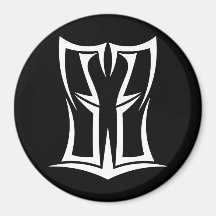 Cool Simple Elegant Classic Black White Tribal Fridge Magnets