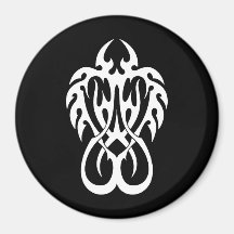 Cool Simple Elegant Classic Black White Tribal Magnets