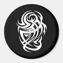 Cool Simple Elegant Classic Black White Tribal Magnet