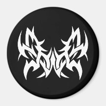 Cool Simple Elegant Classic Black White Tribal Magnets