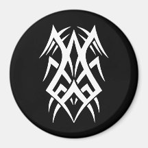 Cool Simple Elegant Classic Black White Tribal Magnet
