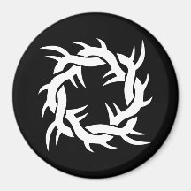 Cool Simple Elegant Classic Black White Tribal Magnet