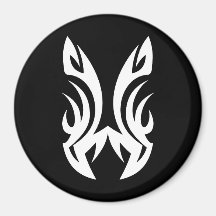 Cool Simple Elegant Classic Black White Tribal Magnets