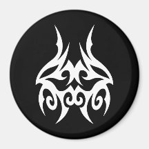 Cool Simple Elegant Classic Black White Tribal Magnets