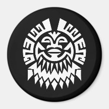 Cool Simple Elegant Classic Black White Tribal Magnets