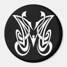 Cool Simple Elegant Classic Black White Tribal Magnet