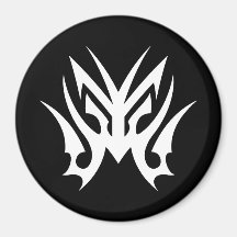 Cool Simple Elegant Classic Black White Tribal Fridge Magnets