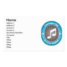 Cool Singers Club Business Card Template
