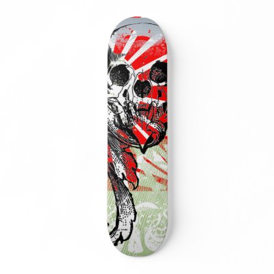 Cool Skull and Graphics You Can Customize Skate Deck by MovieFun
