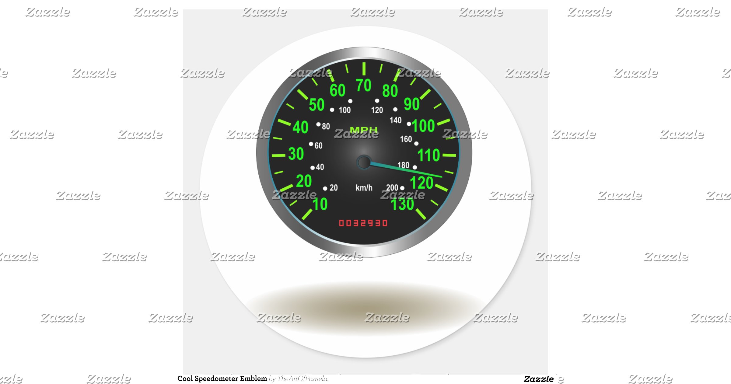Cool Speedometer Emblem Round Sticker Zazzle