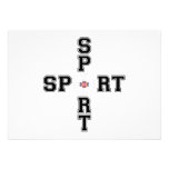 Cool Sport Badminton Cross Personalized Invitations